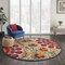 Homeroots 8 ft. Round Red & Multi Color Indoor & Outdoor Area Rug 385002 - alternate 9